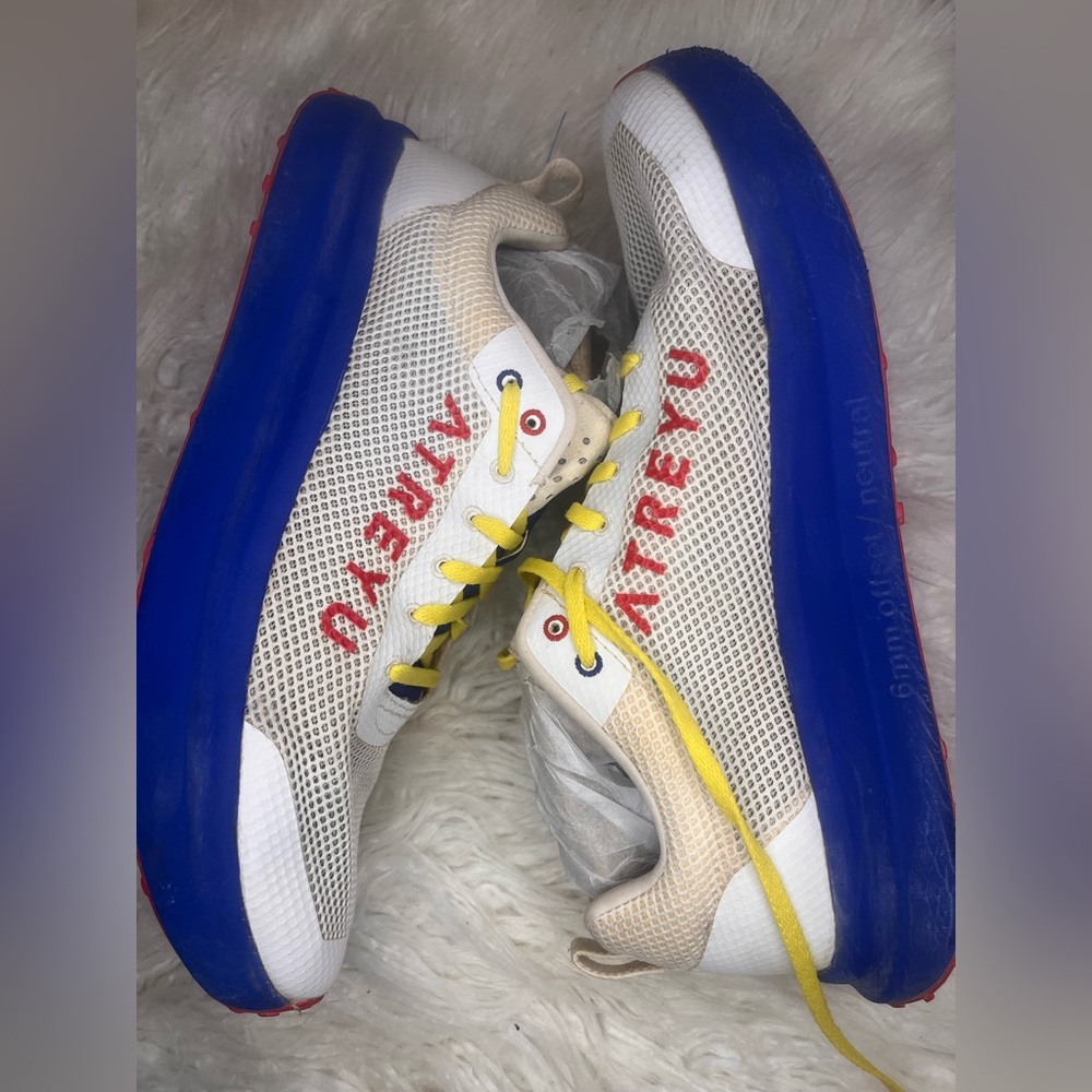 Atreyu Men's Athletic Shoes - White, Blue, and Yellow